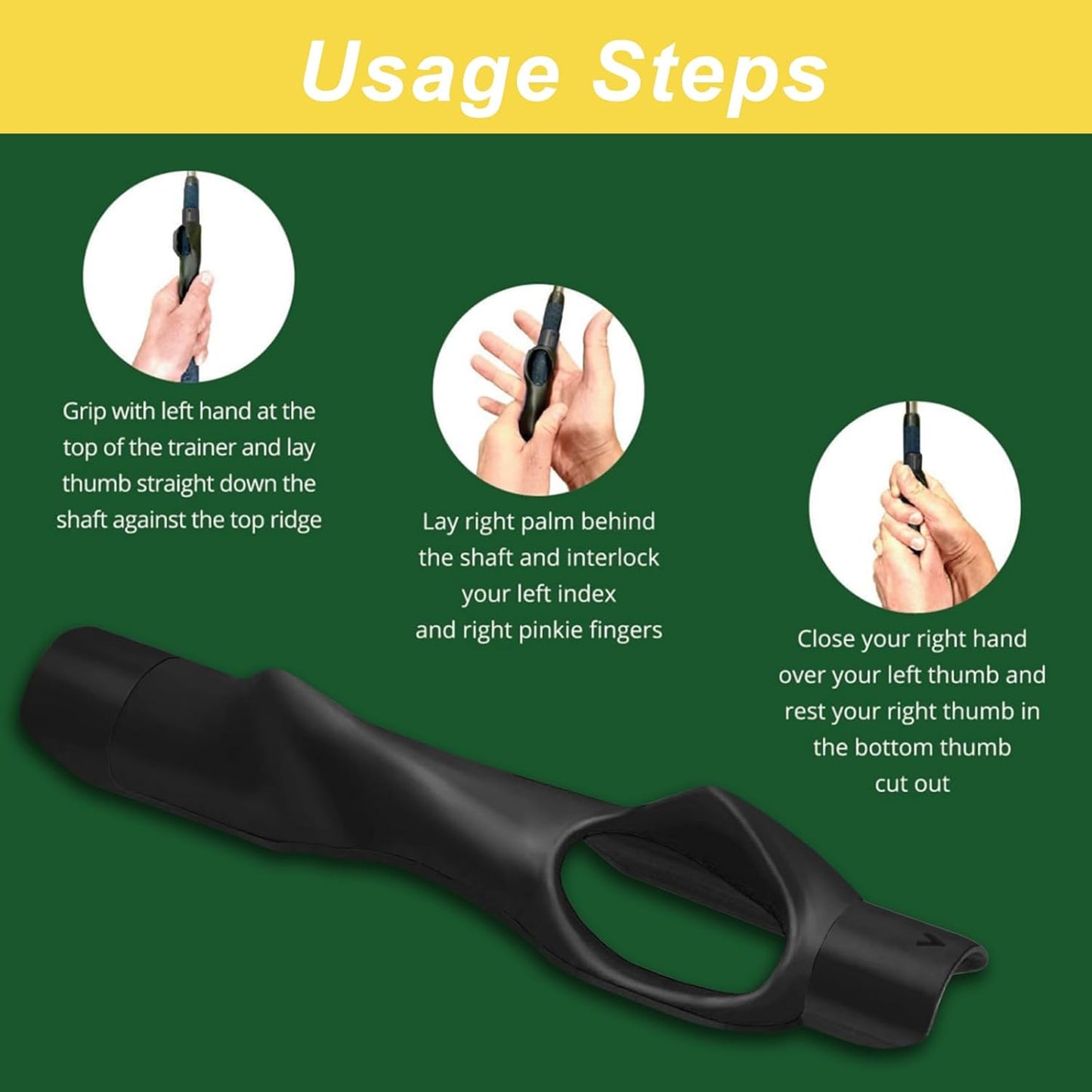 Grip Trainer Golf, Grip Aid Golf, Golf Swing Trainer, Corrects Left and Right Hand Position to Help Train Correct Hand Position,Enhance Grip Strength, Precision and Swing