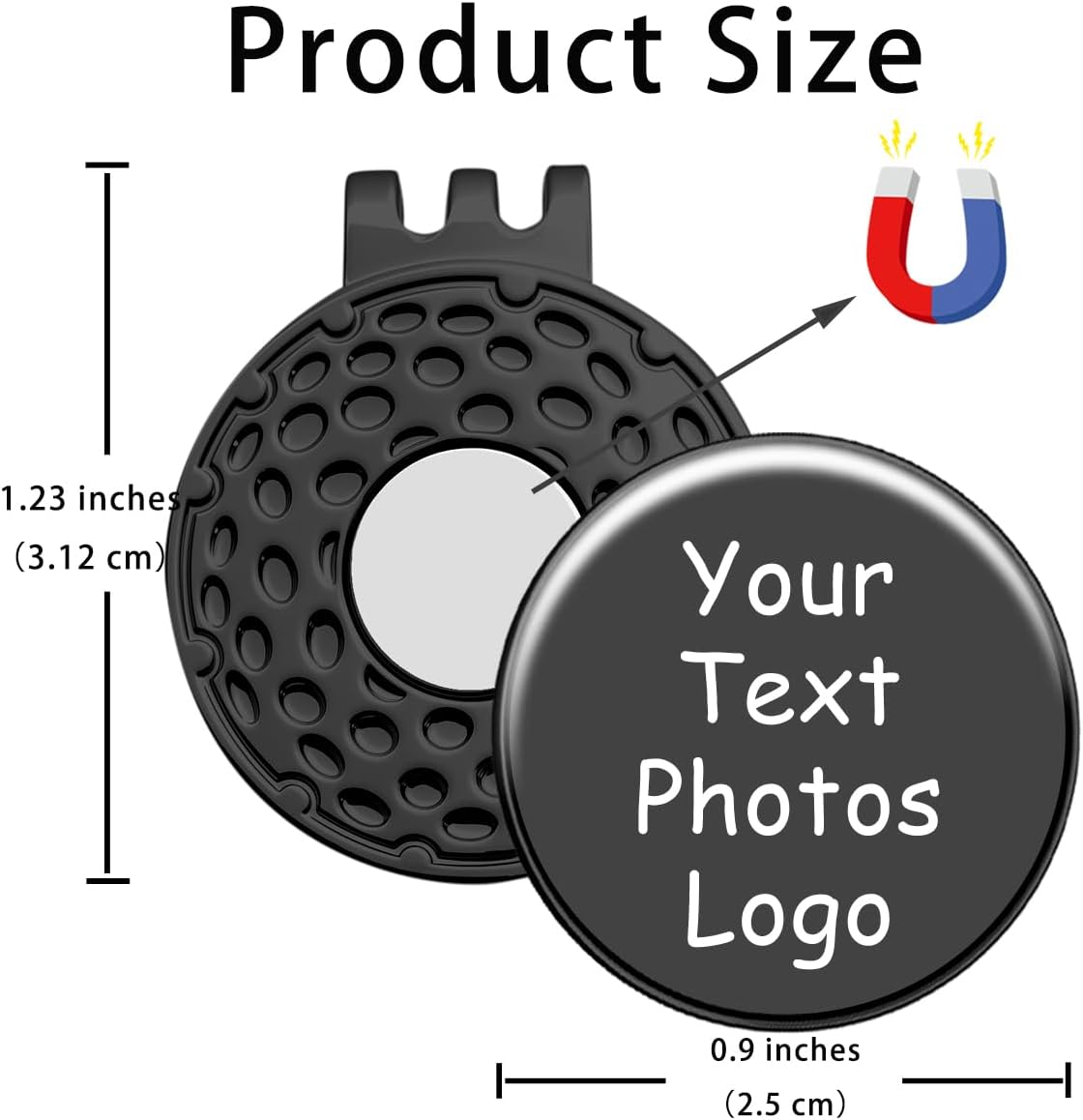 Custom Golf Ball Marker Hat Clip, 3Pack Personalized Magnetic Ball Marker, Golf Accessories for Men & Womens, Golf Gifts for Golfers