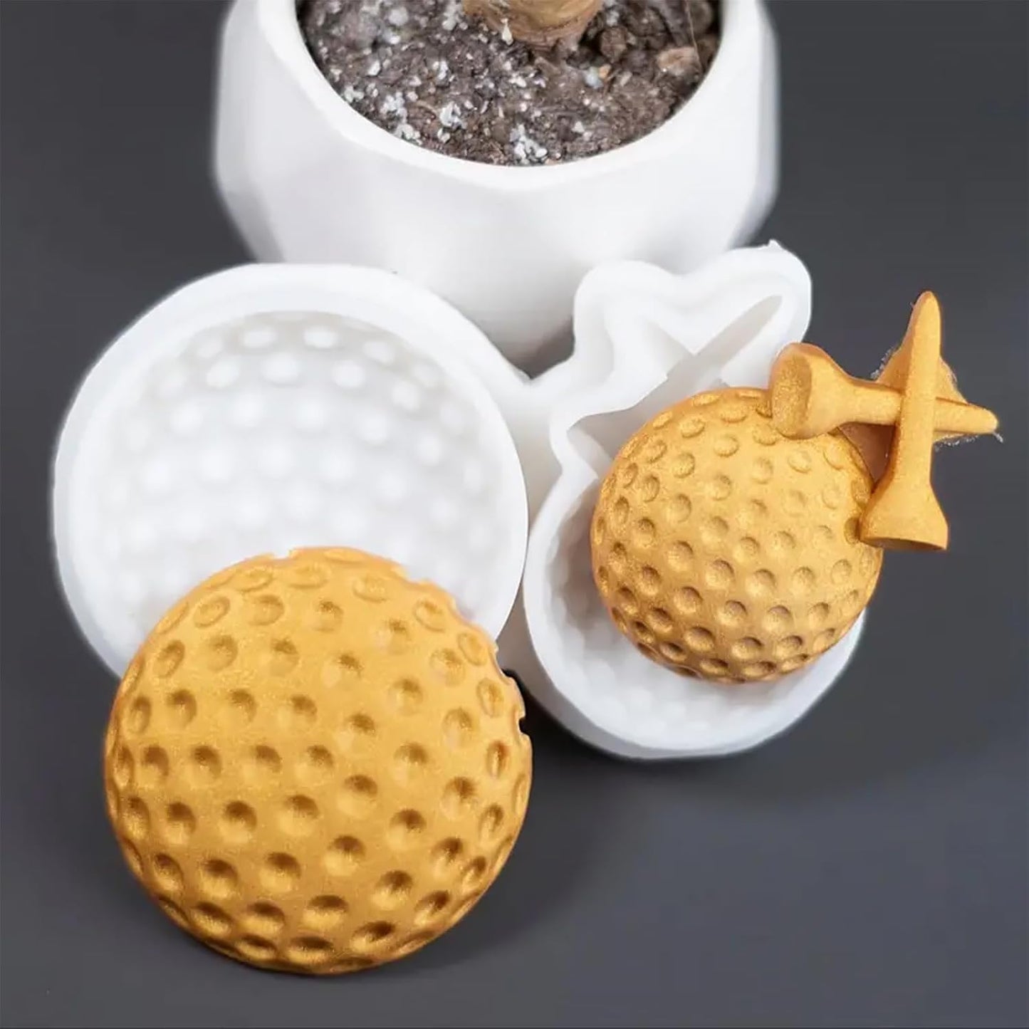 1pcs Golf Fondant Mold, Silicone, 3D, Cake Decoration, Cupcake Toppers, Mousse, Flower Paste, Biscuits, Modeling Clay, Plaster Pendants