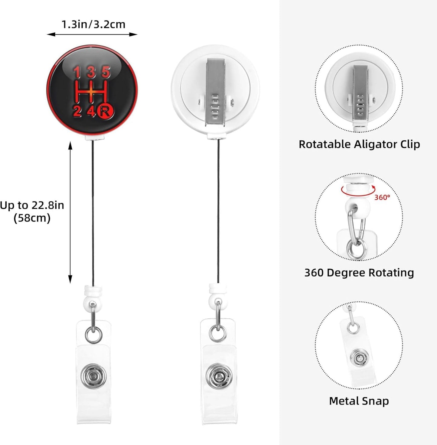 Racing Car Badge Reels Retractable Badge Holder with Clip for Id Name Tag Office Worker Student Teacher Nurse Doctor