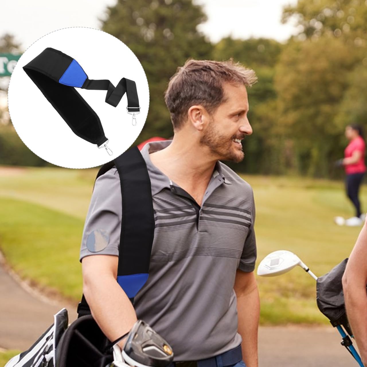 Golf Bag Strap Replacement Single Shoulder Strap Waterproof Adjustable Thick Pad Fit for Golf Backpack Bag Accessory