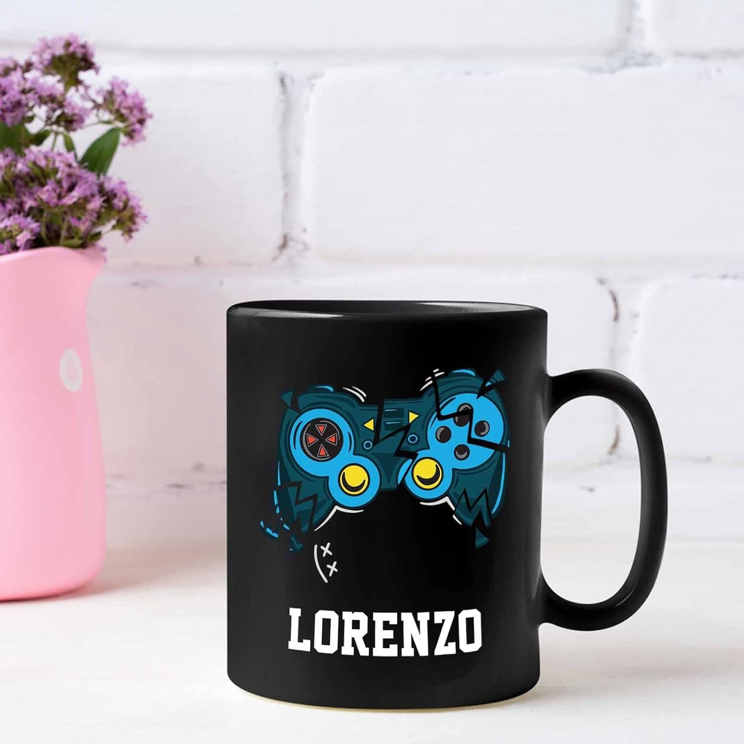 Personalized Choose Name Coffee Mug, Custom Pro-gamer Black Ceramic 11 Oz & 15 Oz, Video Console Gamer Gaming Travel Mug