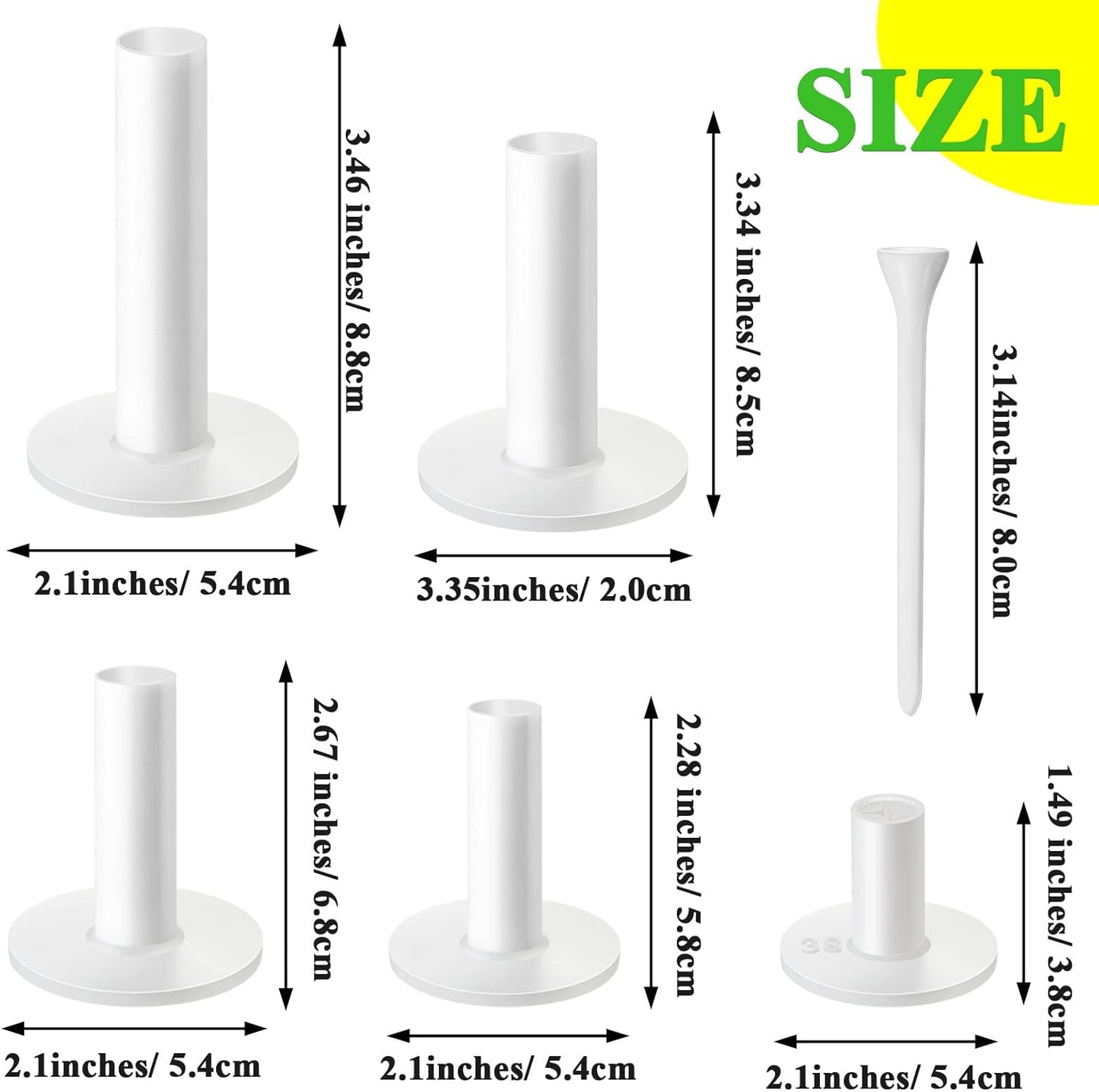 Sosation 23 Pieces Rubber Golf Tees Set Tees Holders for Driving Range Mats Value Rubber Ball Seat for Golf Hitting Mats and Indoor Outdoor Training Mixed Size 1.5 2.3 2.7 3.1 3.5 Inch