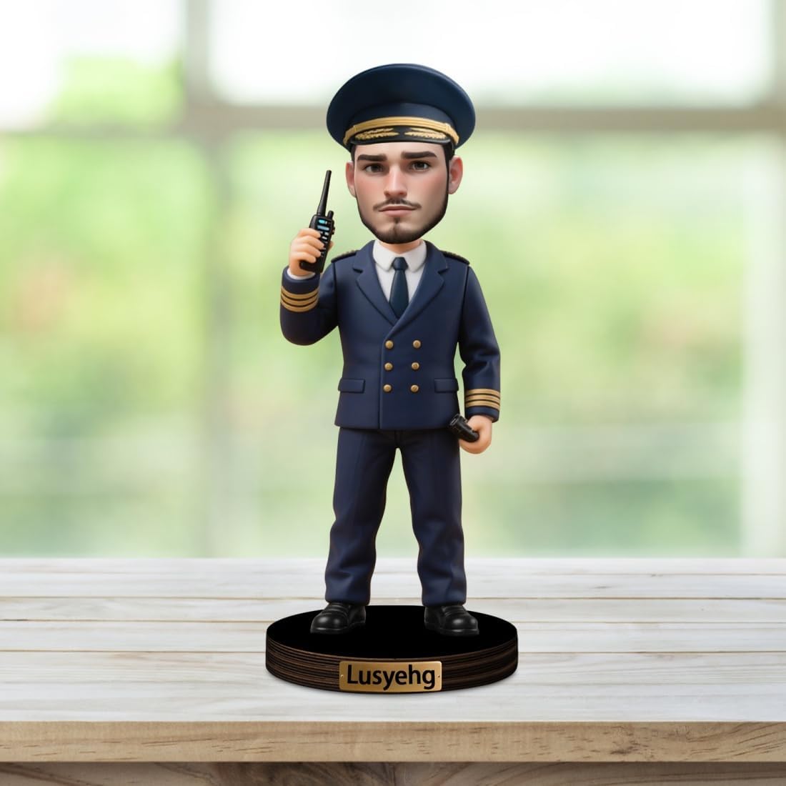 Personalized Cartoon Pilot Figurine Sign Custom Pilots Portrait Desk Decor Plaque Pilots Caricature Name Plaque Gifts for Christmas Birthday Anniversary,02
