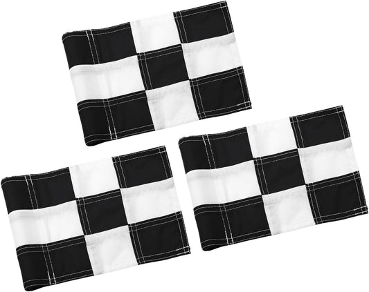 KINGTOP Checkered Golf Flag All 8x6 Inch – 420D Nylon, Tube Inserted – Mini Practice Putting Green Flags for Yard