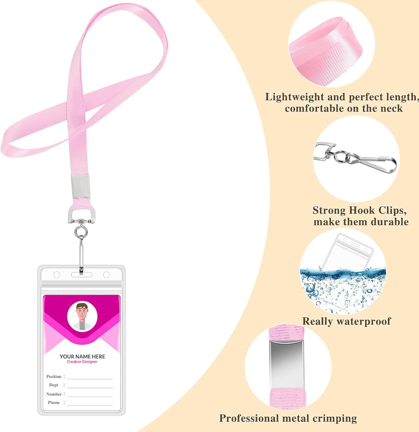 96 Pack Lanyards for ID Badges Cruise Lanyard for Ship Cards with Waterproof ID Badge Holder Cruise Essentials 2025 (12 Colors)