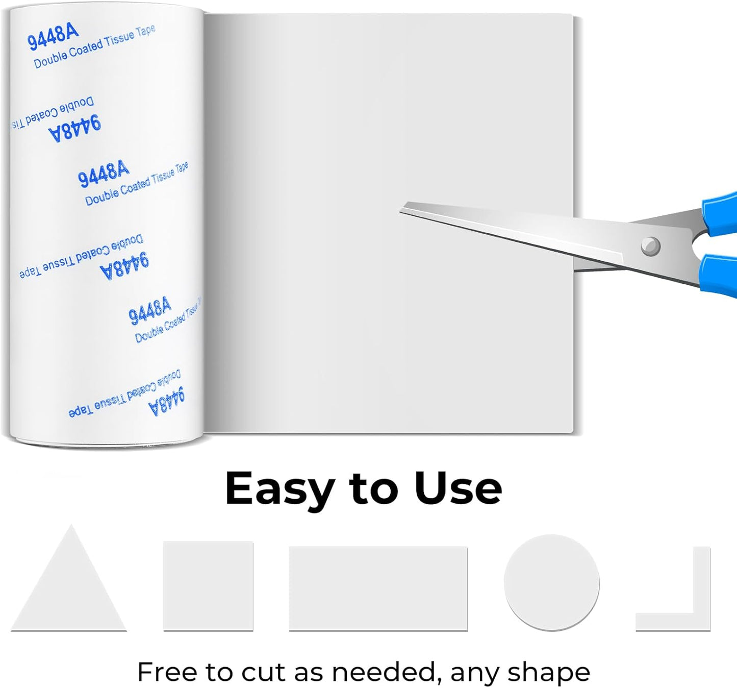 Non Slip Furniture Pads, 2 Rolls Rubber Furniture Pads Non Slip Pad, Anti Skid Pads for Furniture, Adhesive Rubber Tape for Any Furniture and Appliances 4x40 inch+1x40 inch White