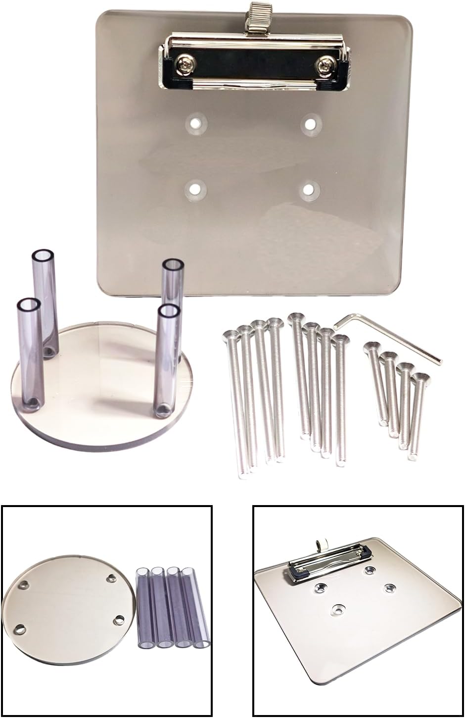 Beige Acrylic 5mm Thickness Golf Cart Scorecard Holder w/Pencil Holder & Clamp Compatible with EZGO TXT/RXV Club Car DS/Precedent Yamaha and Other Golf Cart Steering Wheel with 5-6 Holes