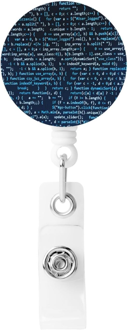 Coding Code Badge Reels Retractable Badge Holder with Clip for Id Name Tag Office Worker Student Teacher Nurse Doctor
