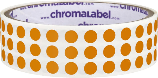 ChromaLabel 0.25 Inch Round Label Permanent Color Code Dot Stickers, 1000 Labels per Roll, Copper