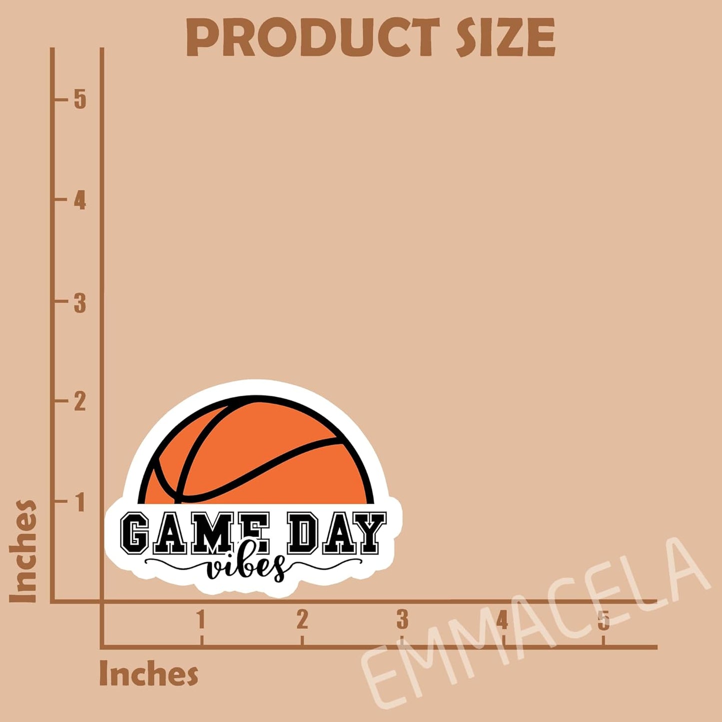 (3PCS) Basketball Stickers, Game Day Vibes - Waterproof Vinyl Decals for Players, Teams, Coaches – Sports Stickers for Tumblers, Water Bottles, Laptops – 3 x 2.2 Inch