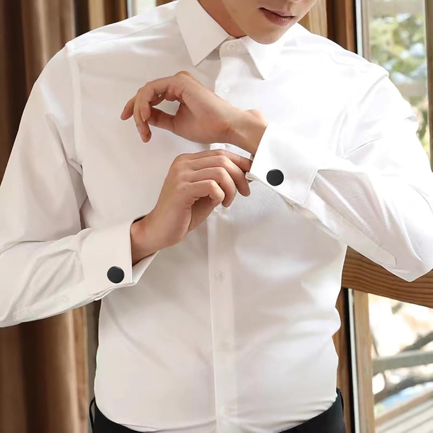 Cufflinks for Men and Tuxedo Shirt Studs Set with Gift Box Stainless Steel Cuff links