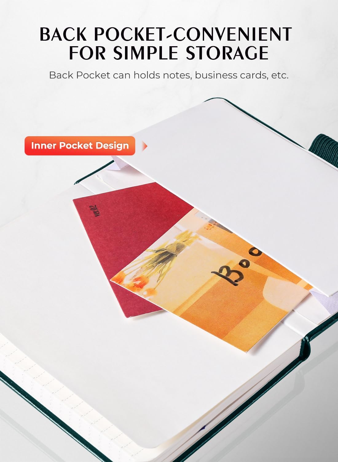 AISBUGUR Pocket Notebook, Small Notebook, 2-Pack Total 320 Pages,3.7" x 5.7" Pocket Notebook (2 Pack, dark green)