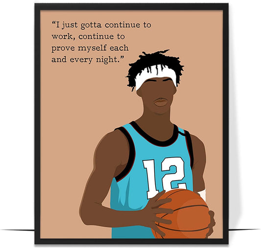 LOLUIS Motivational Basketball Superstar Hand-Drawn Artwork Sport Quote Wall Art Decorations (Unframed 8"x10", Basketball Player 2)