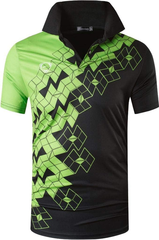 jeansian Men's Sport Outdoor Quick Dry Fit Short Sleeves Polo Tee Shirt Tshirt T-Shirt Tops Golf Tennis Bowling LSL195