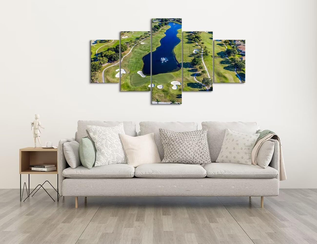 WESTON FL USA Golf Course Canvas Wall Art for Office Golf Course Wall Decor for Living Room Bedroom Bathroom Home Decorations Golf Course Pictures Framed Artwork Ready to Hang(60''W x 32''H)