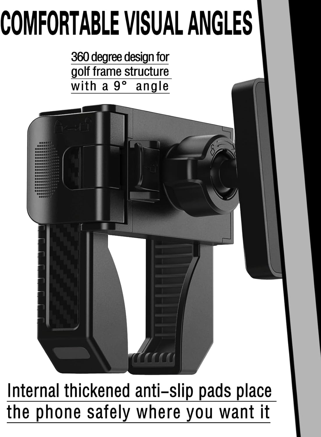 Magnetic Golf Cart Phone Holder-Cell Phones Mount with Neodymium N52 Magnets-Golf Cart Accessories Fit Big Phones and Thick Phone Stand-Golf Essentials Gift for Friend Men Women