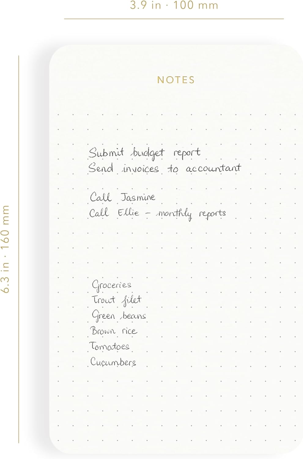 Elegant Desk Notepads for Professionals, Executive's Memo Pads, Minimalist, Gold Foiled, Dotted Layout, 5 Pack, 375 Sheets Total (75 Each), 6.3" x 3.9”, 80 GSM, Eco-friendly, FSC™ Certified