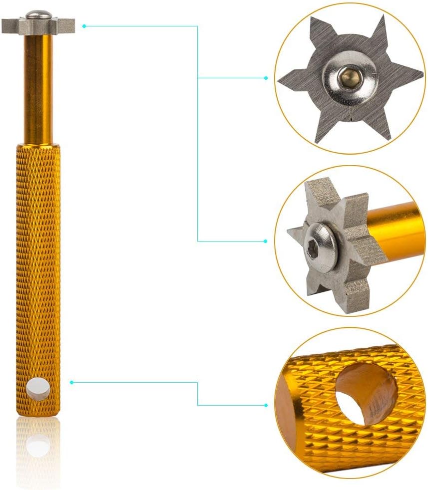 HIFROM Groove Sharpener with 6 Heads - Golf Club Groove Sharpener Re-Grooving Tool and Cleaner for All Irons Pitching Sand Lob Gap and Approach Wedges and Utility Clubs ¡­