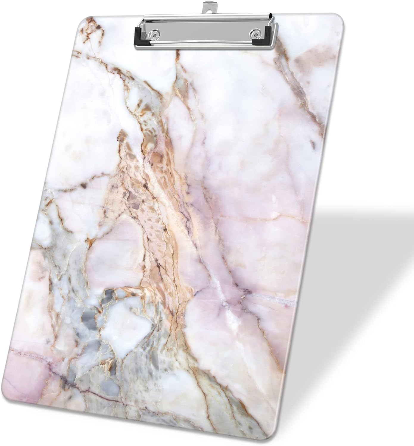 Plastic A4 Clipboards, Cute Clip Board Stardard Letter Size 9 x 12.5 in, Office Decorative for Students Women Men and Kids, Stone Texture