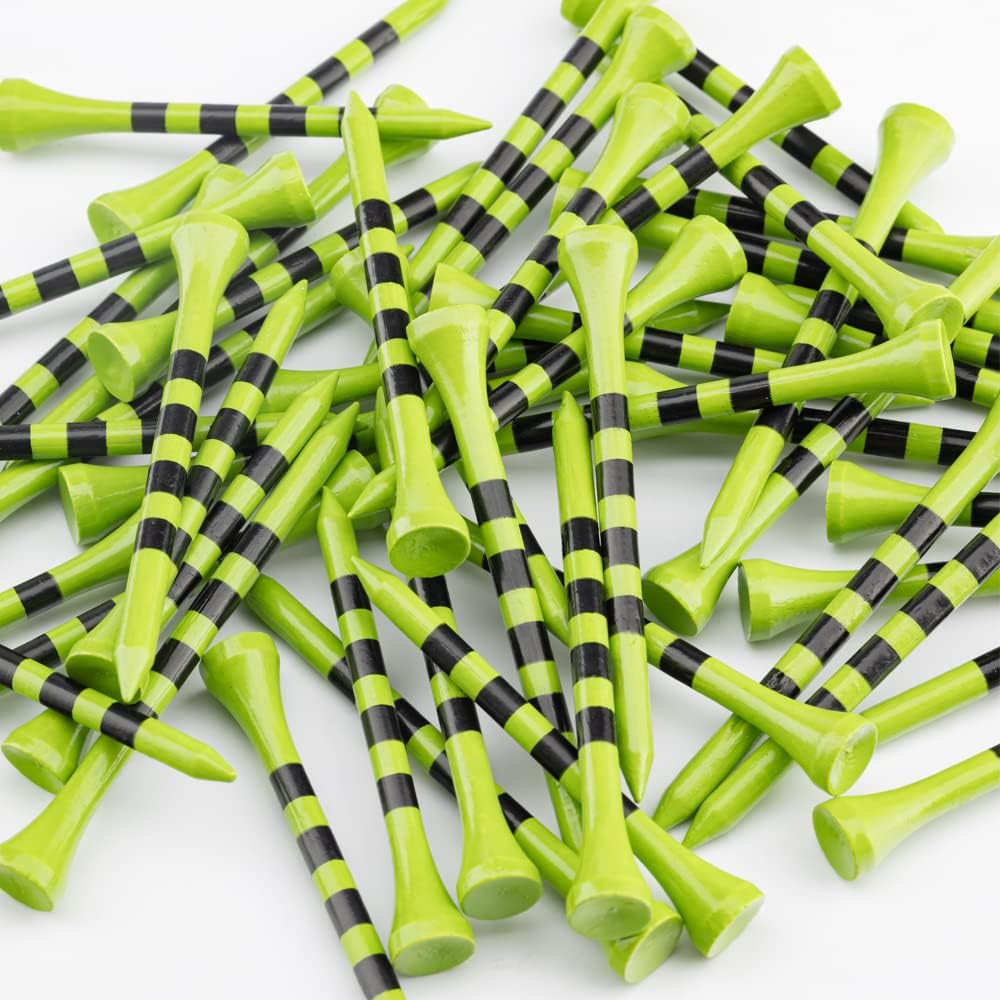 MAZEL Natural Wood/Bamboo Golf Tees 2 3/4 Inch & 3 1/4 Inch,Pack 50 or 120,Reduce Friction & Side Spin,More Stable Golf Tees