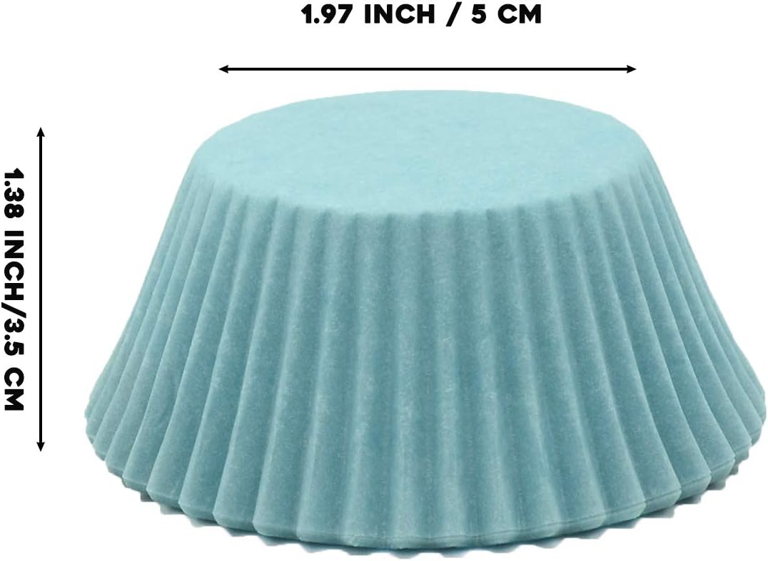 Premium Blue Greaseproof Cupcake Liners Muffin Paper Baking Cups Standard Sized, 100-Count