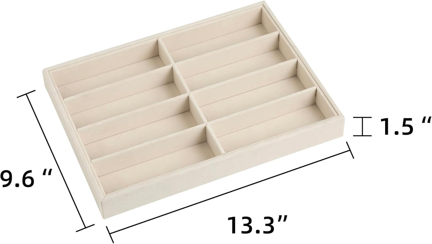 Frebeauty Sunglass Organizer,Velvet Glasses Organizer,8-Slot Sunglasses Tray for Drawer, Men's/Women's Sunglasses Box