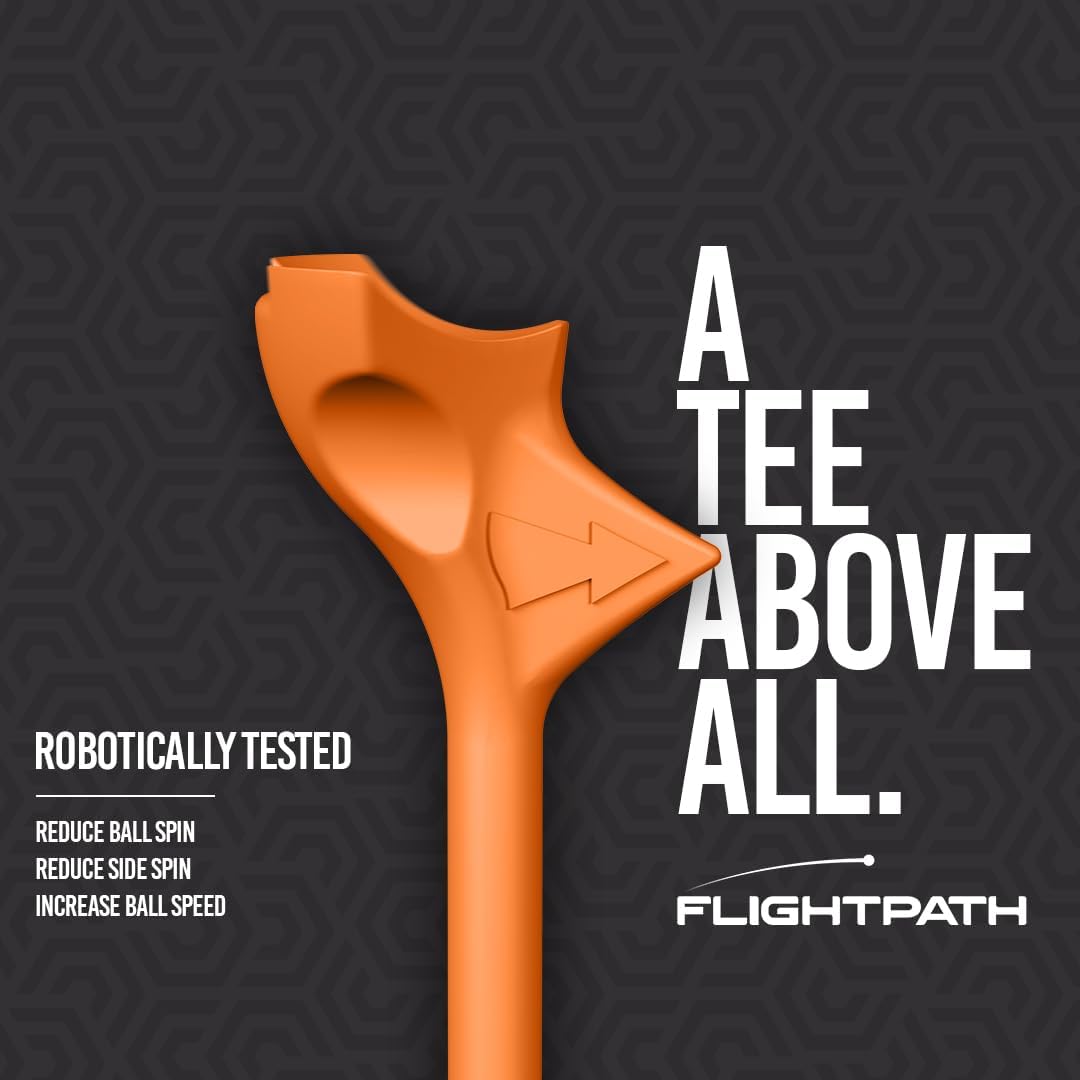 FLIGHTPATH Diamond Golf Tees – Patented Design to Reduce Spin for Long, Straight Drives – Low-Friction 3.25” Long Tees, Robotically Tested for Ball Spin – USGA Approved Performance