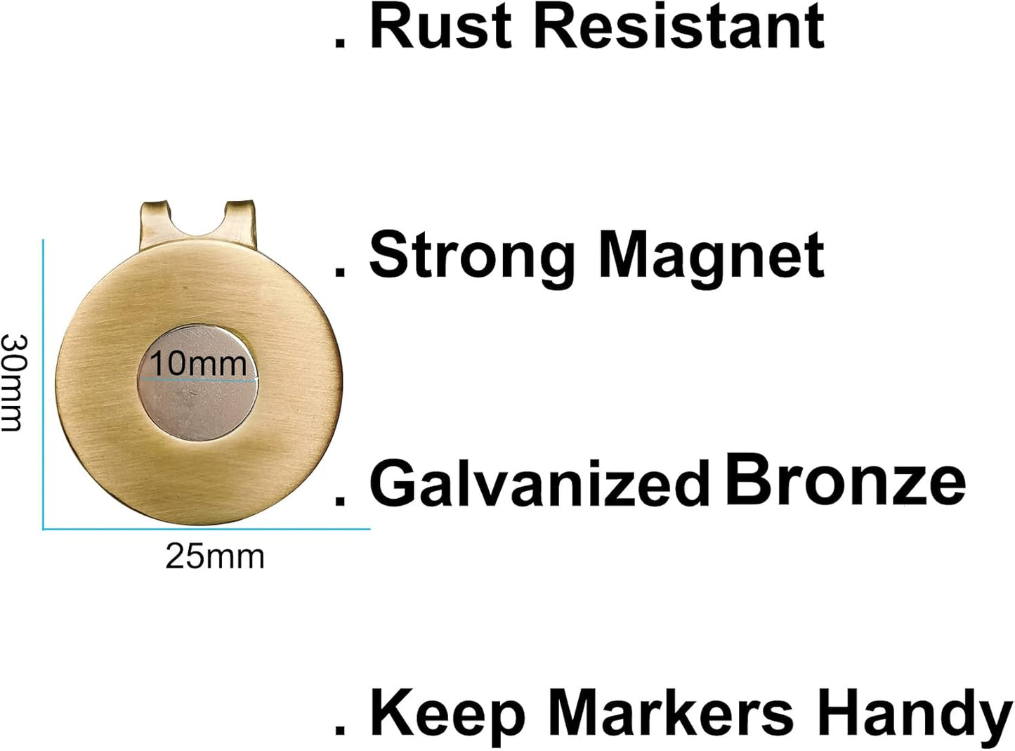 Magnetic Golf Hat Clips Ball Marker Holder for Golf Gloves Hats Bags Caps Visor Belt