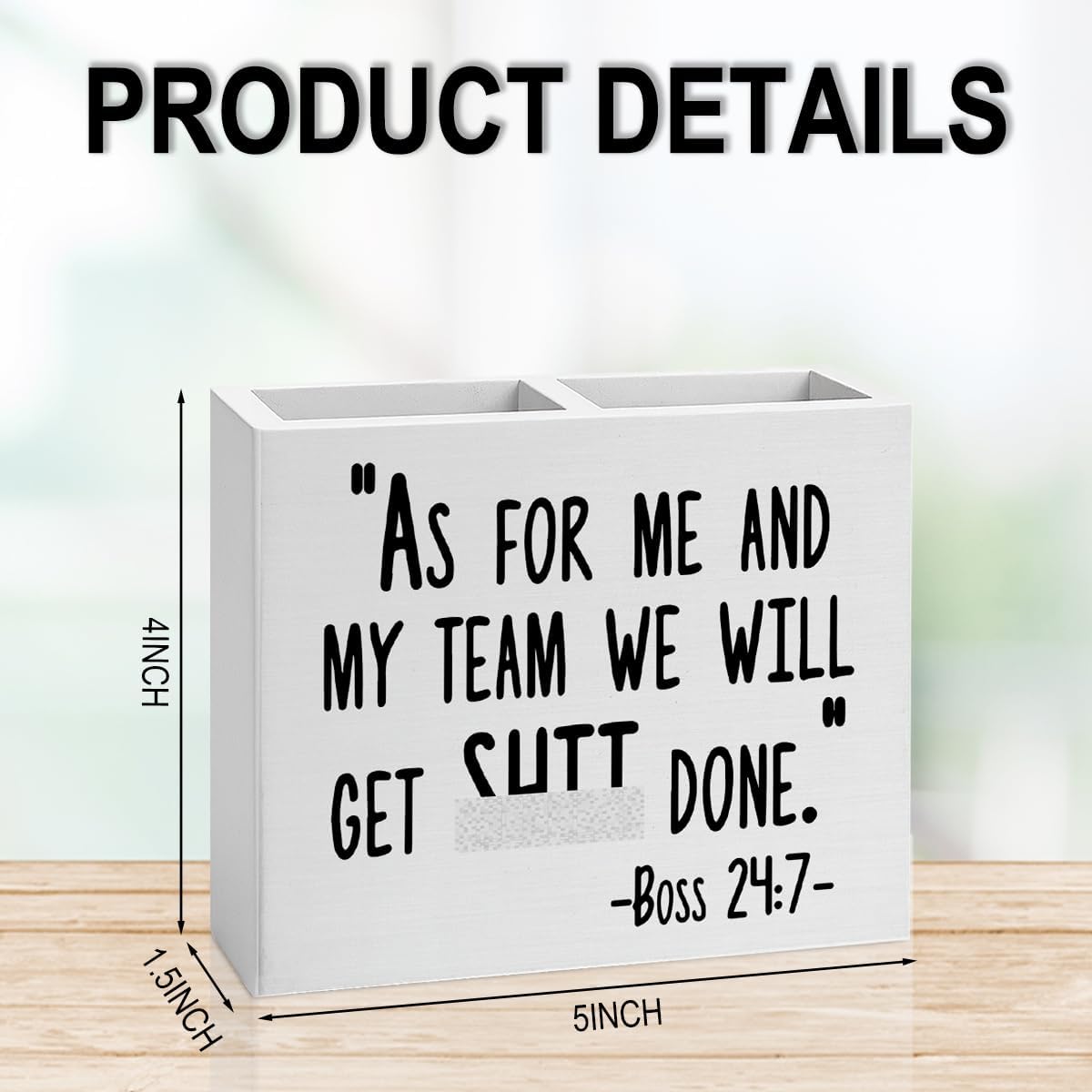 Bosses Day Gifts for Women Men Manager Funny Office Decor for Women Wooden Pencil Holder National Boss Day Decorations Gifts for Supervisor Leader Men HR Coworker Manager Office Desk Decor A 04