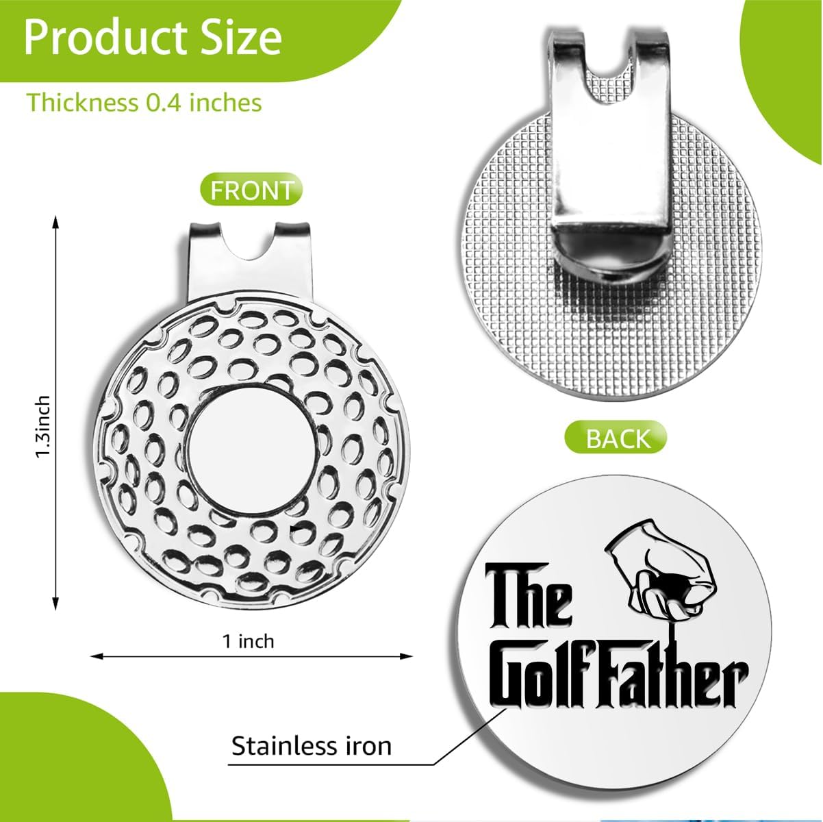 Best Dad by Par Golf Ball Markers, Men's Golf Accessories, Birthday Retirement Golf Gifts for Dad Husband Grandpa