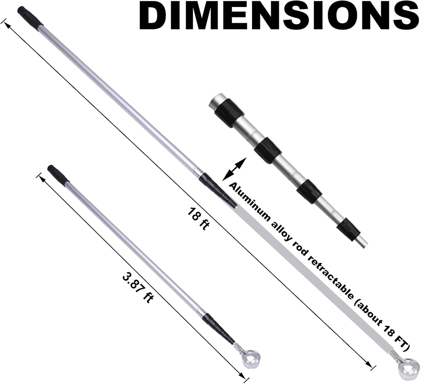 HOW TRUE Golf Ball Retriever, 15ft 18ft Aluminum Alloy Golf Ball Retriever for Water Telescopic Golf Ball Picker Upper, Golf Accessories for Men