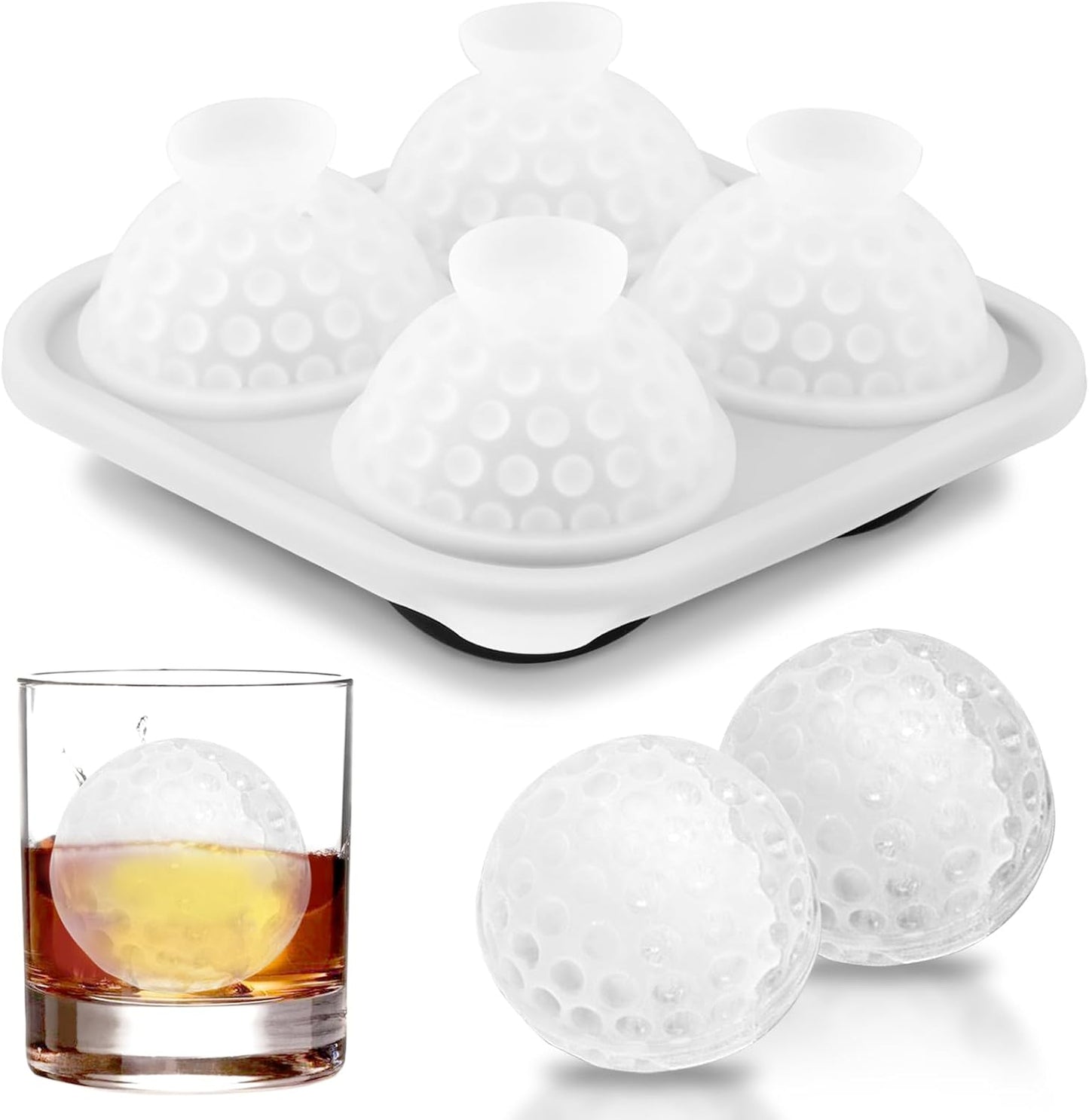 Molds for Golf Ball of Ice Cube,Silicone Mold for Cocktails,Whiskey,Sphere Ice Mold(Black)