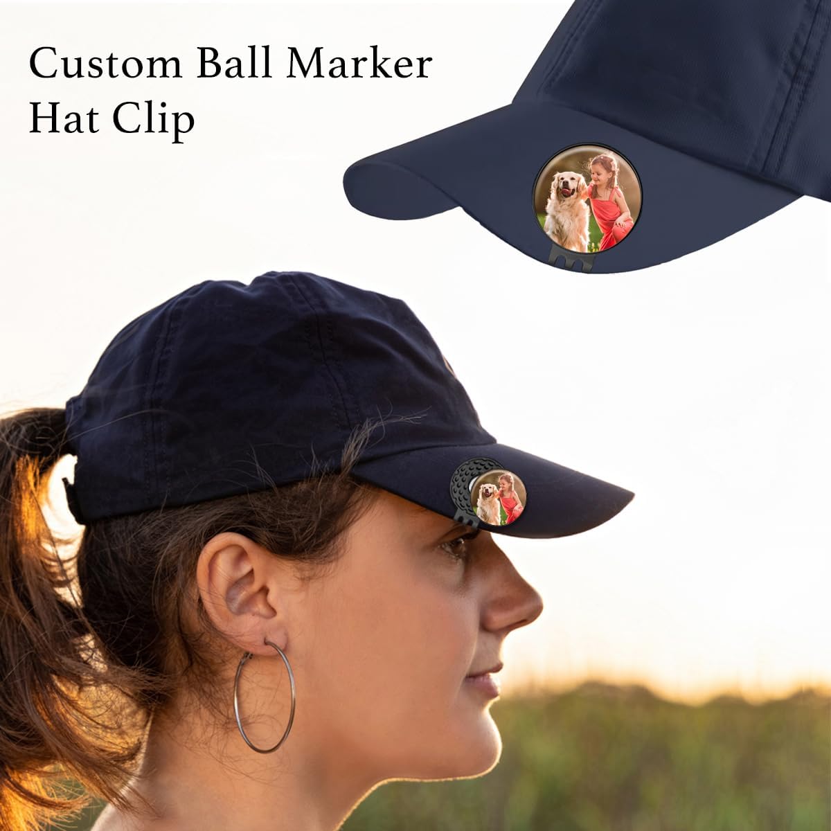 Custom Golf Ball Marker Hat Clip, 3Pack Personalized Magnetic Ball Marker, Golf Accessories for Men & Womens, Golf Gifts for Golfers