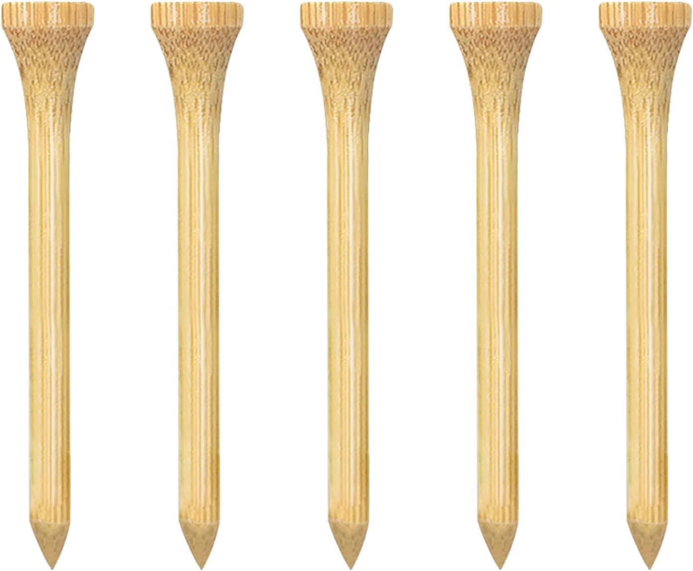 Wooden Golf Tees 3-1/4", 2-3/4", 1-1/2" Available,100 Count (Natural Color, White, Black, Blue, Red, Pink)