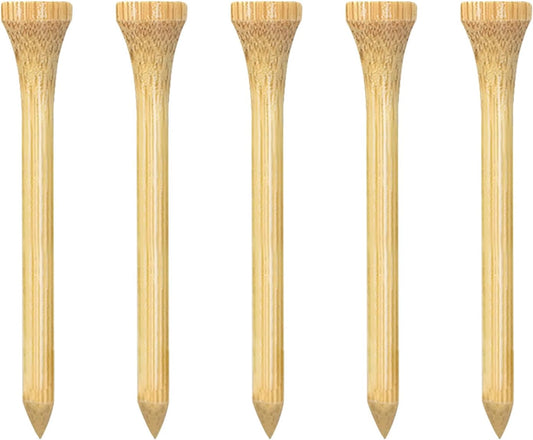 Wooden Golf Tees 3-1/4", 2-3/4", 1-1/2" Available,100 Count (Natural Color, White, Black, Blue, Red, Pink)