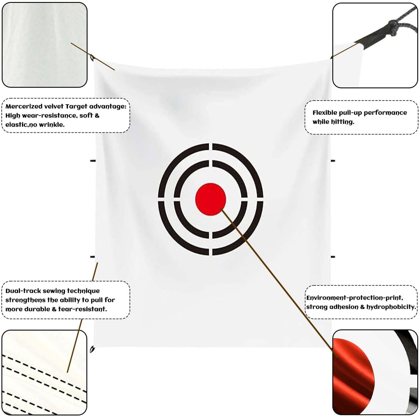 Gagalileo Golf Target Cloth Replacement : Portable Easy Setup with S-Hooks & Ropes, All Golfers Training Accuracy for Backyard & Garage