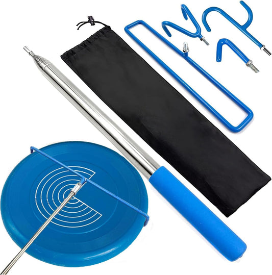 4 in 1 Extendable 16FT Telescopic Pole - Disc Golf Retriever with Strong Stainless Steel Frame with 4 Hooks & Carry Bag - Disc Golf Retriever Pole Retrieving Discs from Water Tree & Bushes