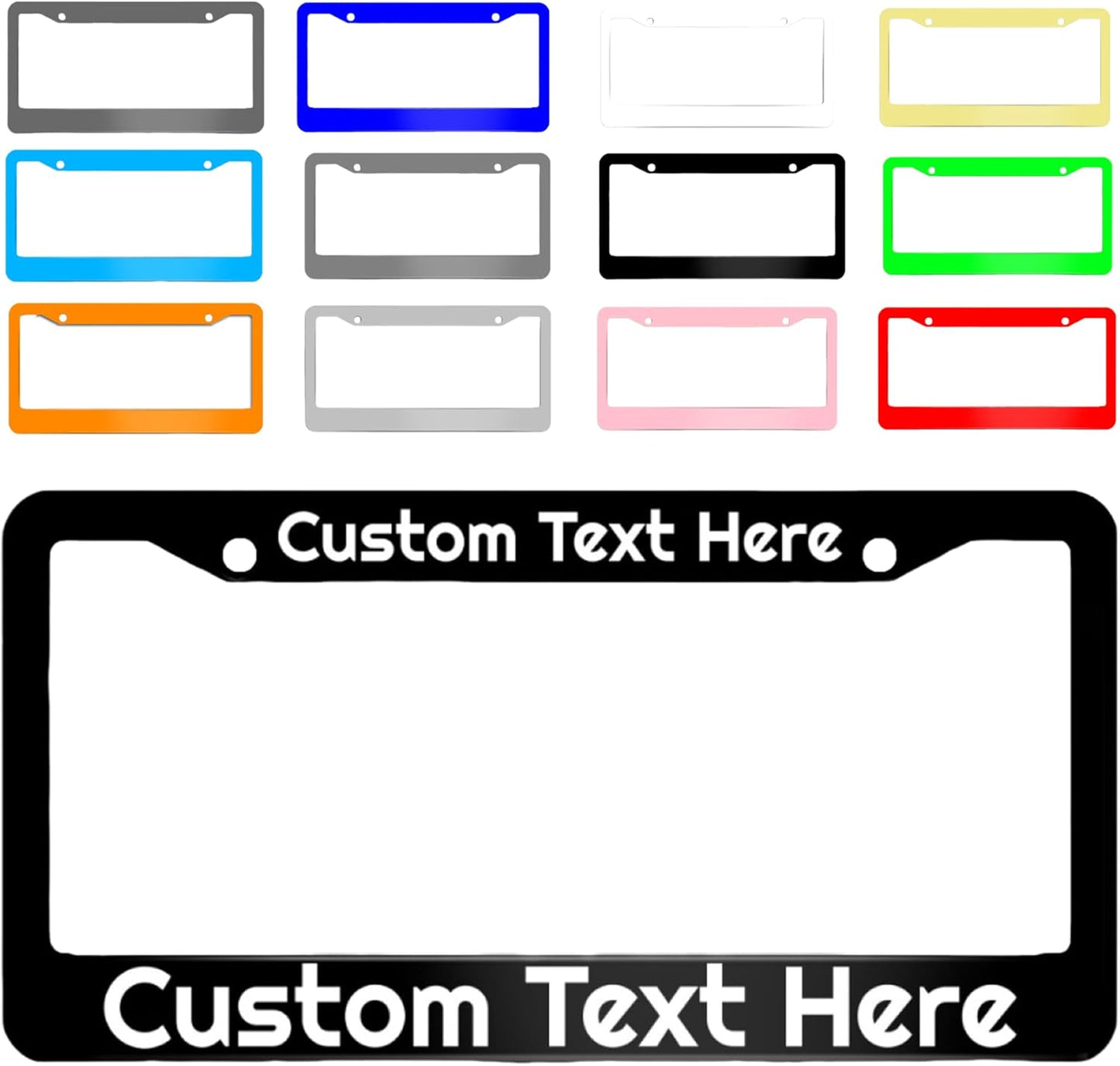 Personalized License Plate Frame， Custom License Plate Holder with Text Photo Logo，Customized Aluminum Metal Car Tag Frames for Women Men ，12"x6"