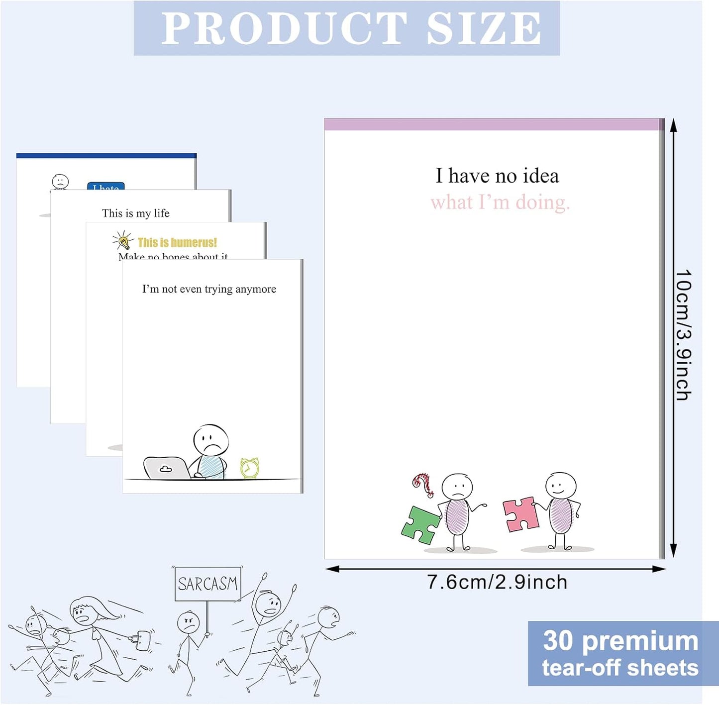 Funny Notepads with Sayings Sticky Funny Office Supplies to Do List Sarcastic Work Assorted Notepad for Workers, 12 Designs, 3 x 3.93 Inch(Minimalist Style)