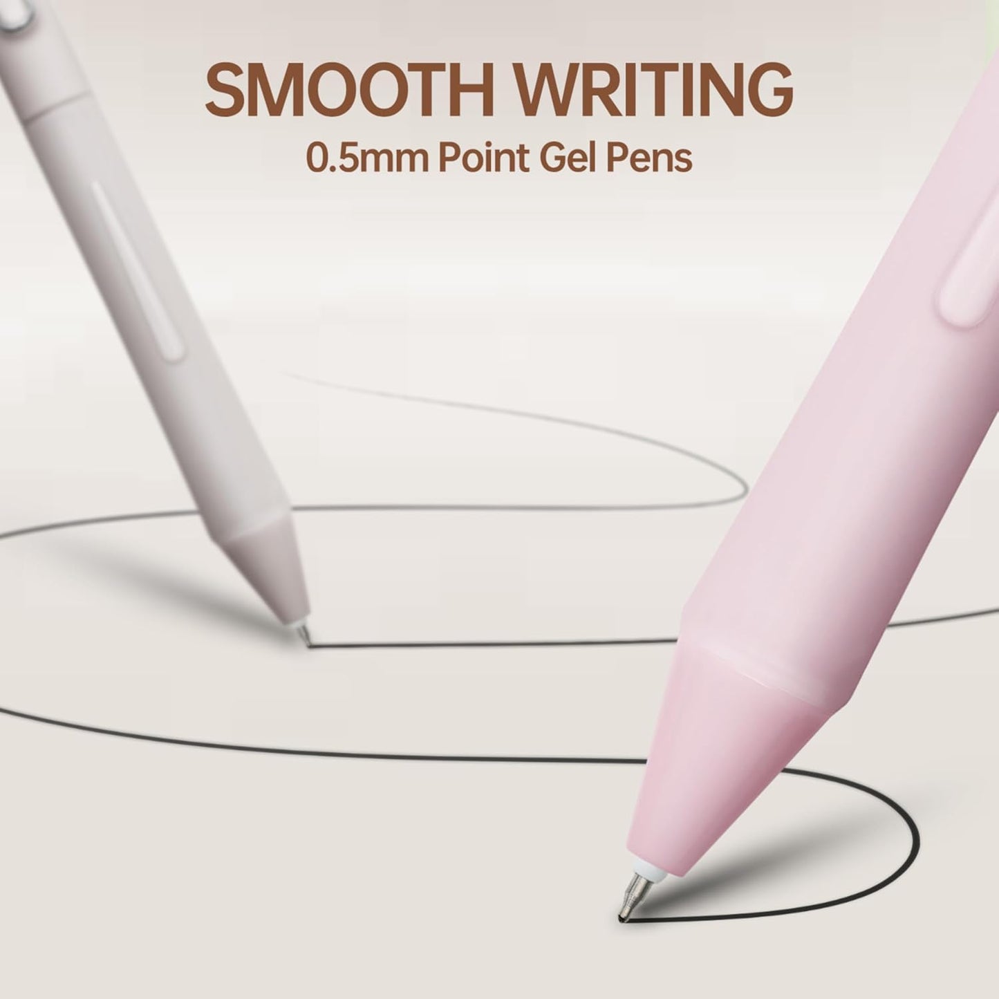 0.5mm Gel Pens Black Ink Pen Gel Retractable Cute Pens for Smooth Writing School Office Supplies (12-count)