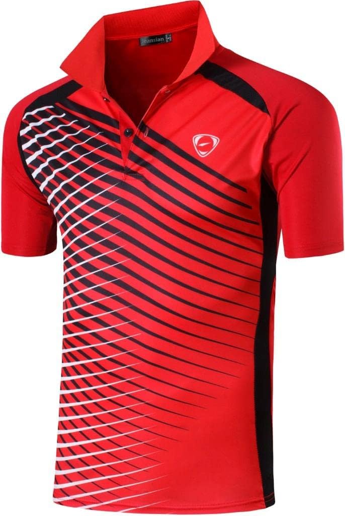 jeansian Men's Sport Outdoor Quick Dry Fit Short Sleeves Polo Tee Shirt Tshirt T-Shirt Tops Golf Tennis Bowling LSL195