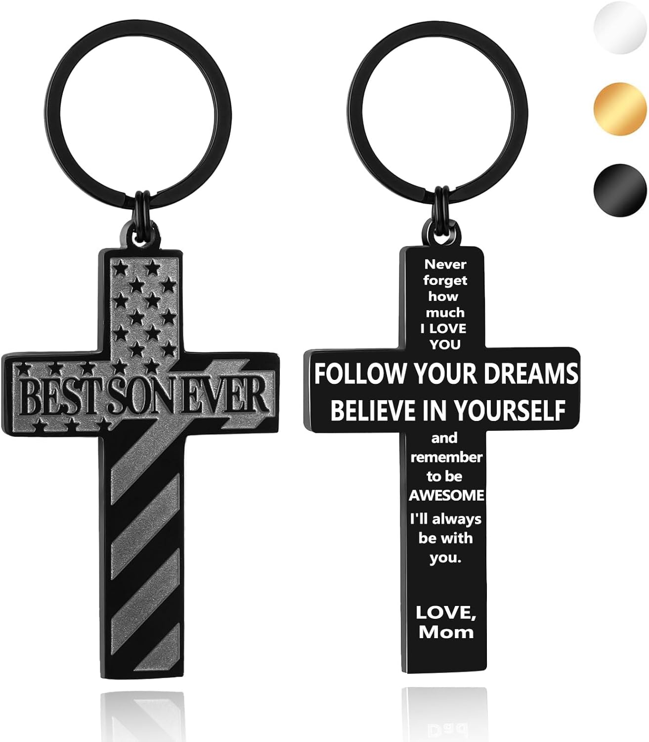 Football/Baseball/Soccer/Basketball Cross Keychains for Men First Communion Baptism Confirmation,Mens Gifts