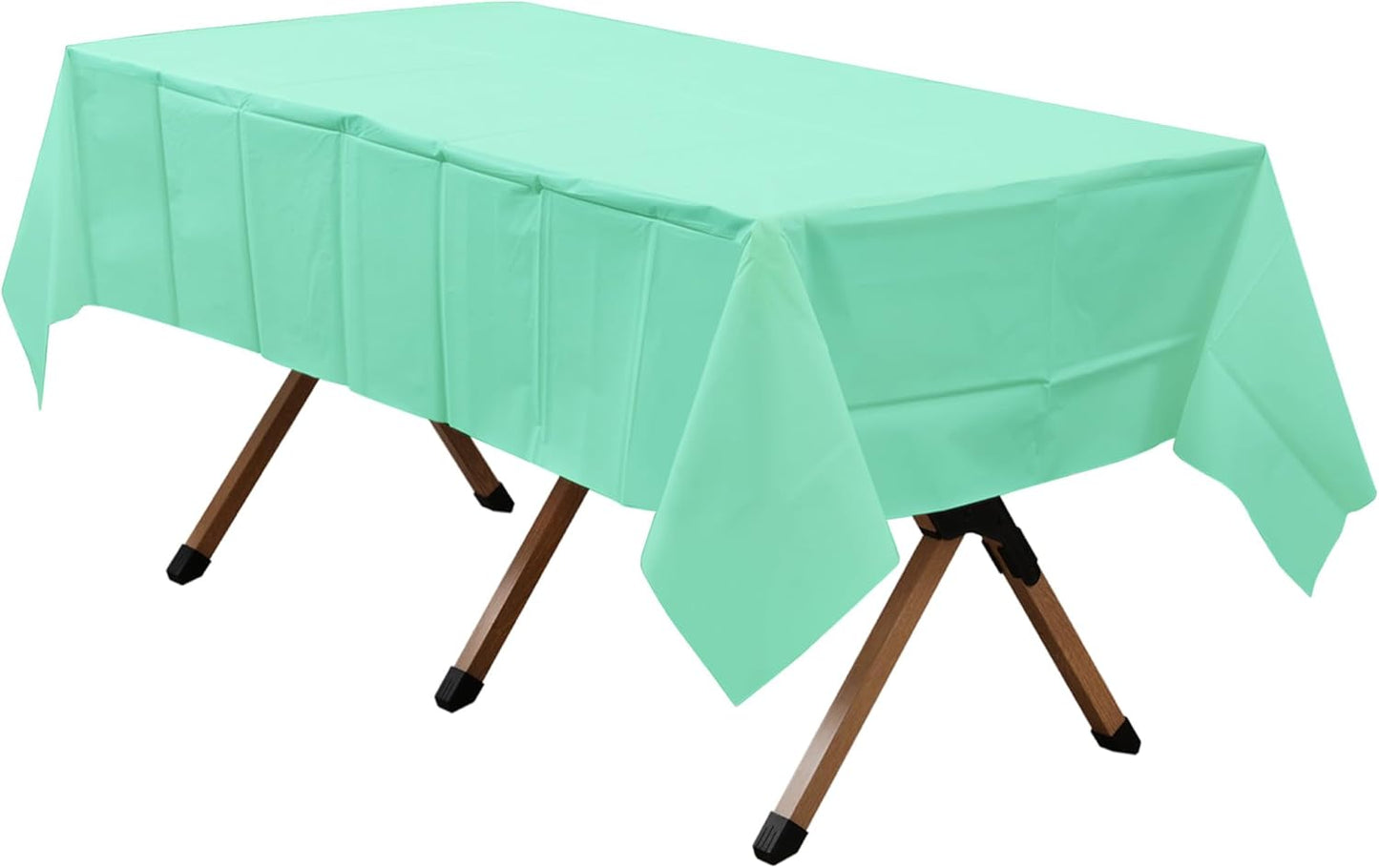 2 Pack Fresh Mint Premium Plastic Tablecloth Rectangle 54 x 108 Inches Reusable Mint Green Decorative Table Cover for Dining, Wedding, Party, Indoor and Outdoor use