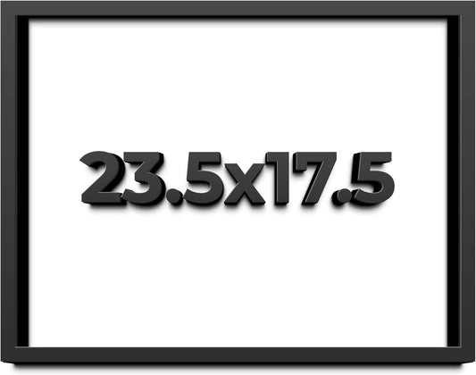 23.5x17.5 Shadow Box Black Solid Wood Display Frame with White Acid-Free Backing UV Acrylic & Hanging Hardware - with 3/4" Usable Depth