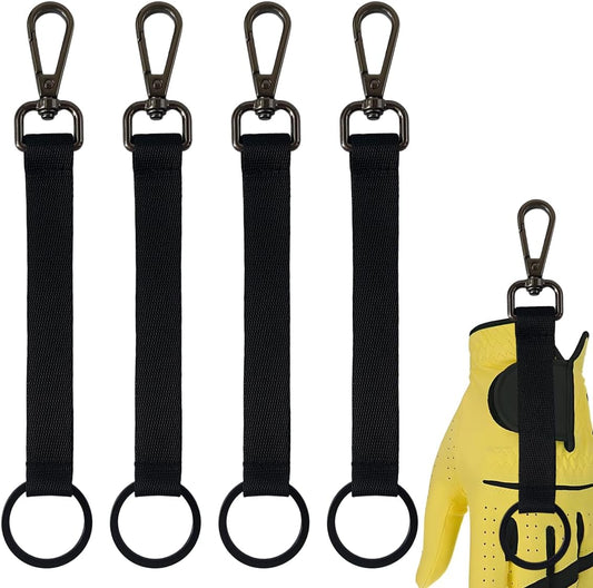 4PCS Golf Glove Grabber Holder,Glove Belt Keeper Strap, Stylish Glove Holder with Metal Clip and Keyring,Essential Golf Glove Accessories