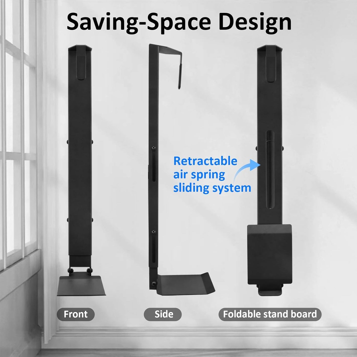 Wall Mount Golf Bag Storage Stand Organizer Rack for Garage, Air Spring Sliding System Single Golf Bag Holder for Wall, Golf Storage Organizer for Golfing Clubs, Home, Basement