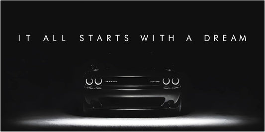 Motivational Wall Art for Office, Super Car Art Canvas, Inspirational Automotive Decor for Challenger Sportscar Lovers, Motivational Wall Decor for Office and Home, Inspiring Car Poster (8 x 8 in)