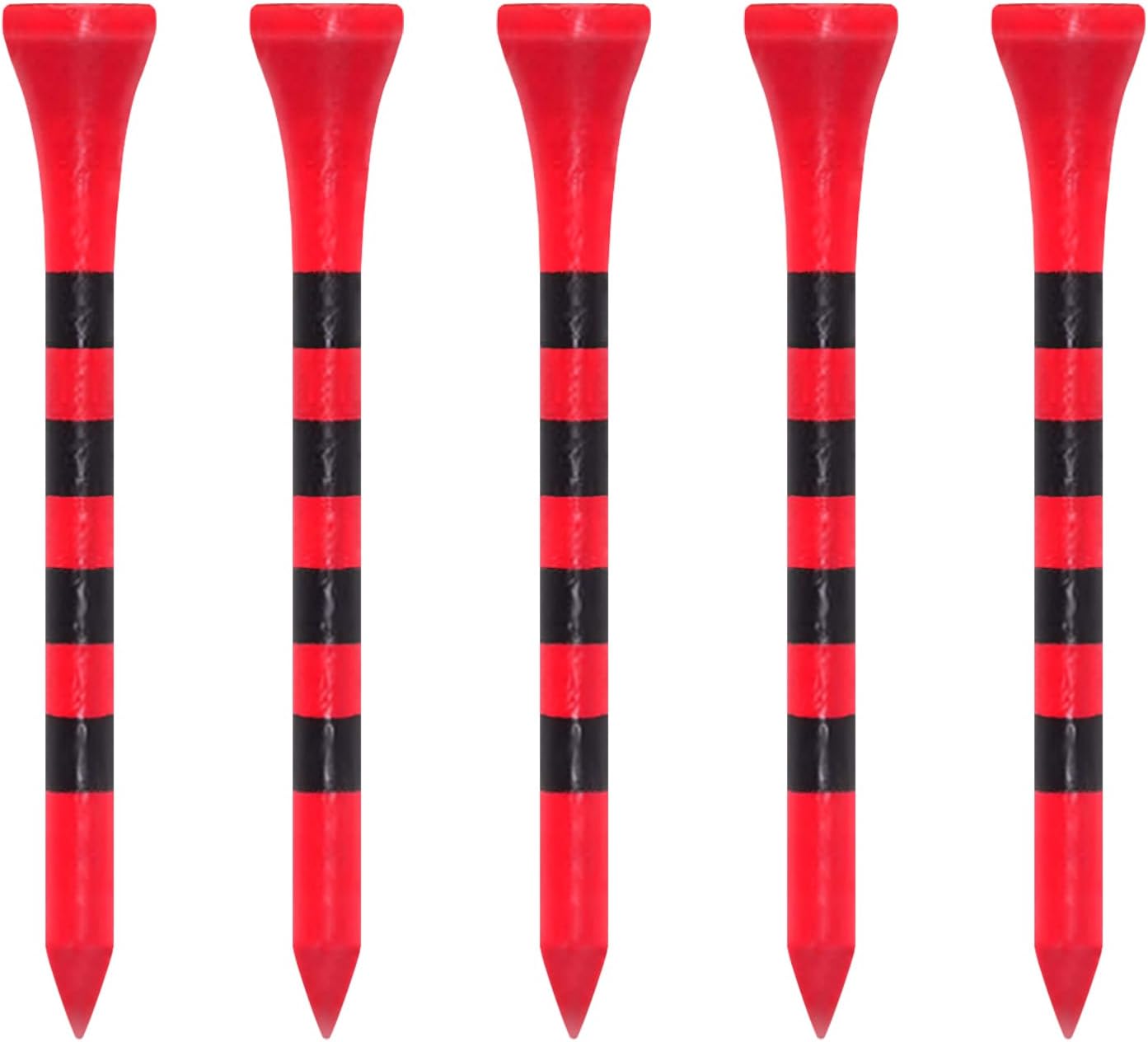 Wooden Golf Tees 3-1/4", 2-3/4", 2-1/8", 1-1/2" Available, 100 Count (Natural Color, White, Black, Blue, Red, Green, Yellow, Pink, Orange)