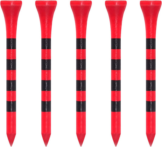 Wooden Golf Tees 3-1/4", 2-3/4", 2-1/8", 1-1/2" Available, 100 Count (Natural Color, White, Black, Blue, Red, Green, Yellow, Pink, Orange)